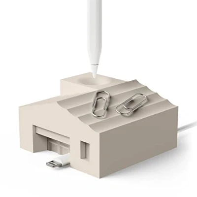 Afbeelding van elago Pencil voor thuis, compatibel met Apple Pro/C type, 2/1 generatie, andere pen, beschermhoes, kabelorganizer (Stone)