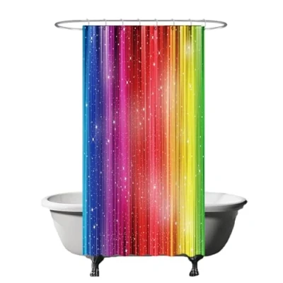 Afbeelding van Ulticool Douchegordijn Regenboog Glitter 120 x 200 cm met 8 ringen