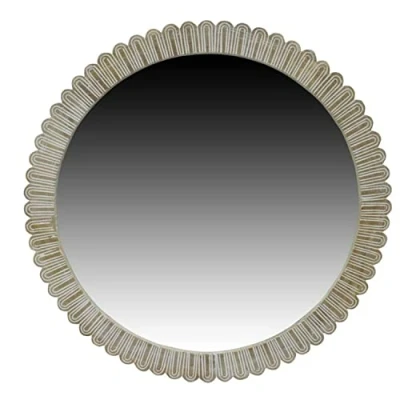 Afbeelding van Wandspiegel DKD Home Decor Natuurlijk Hout Kristal Mangohout Koloniaal Decapé 71 x 3 cm