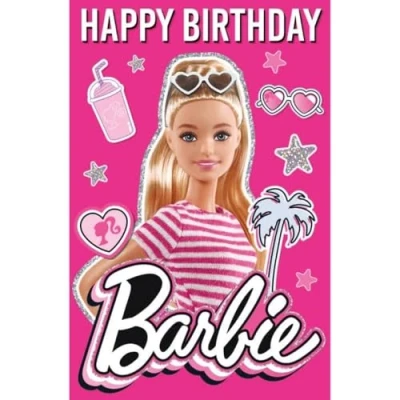 Afbeelding van Barbie verjaardagskaart 3D effect Lenticulaire kaart Fantastische voor alle gelegenheden
