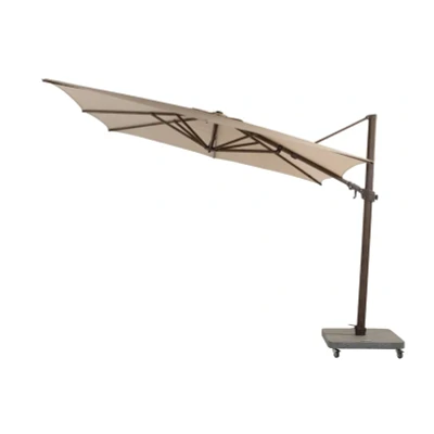 Afbeelding van 4 Seasons Zweefparasol Siesta premium 300x300 cm. beach/dark woodlook