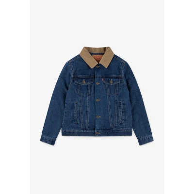 Afbeelding van Levi&#039;s Quilted Lined Trucker Unisex Spijkerjas voor kinderen, Maat: 104, Bandwagon destruction