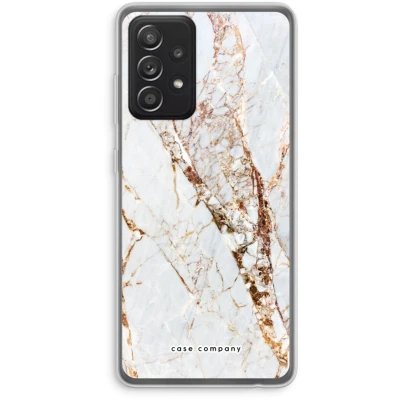 Afbeelding van Case Company® hoesje geschikt voor Samsung Galaxy A52s 5G Goud marmer Soft Cover Telefoonhoesje Bescherming aan alle Kanten en Schermrand