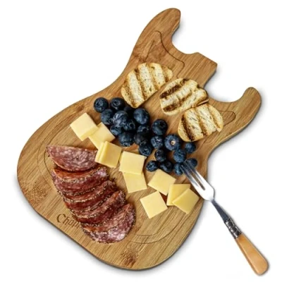 Afbeelding van MikaMax Gitaar Snijplank Borrelplank Kaasplank Guitar Cutting Board Bamboe 38 x 25cm