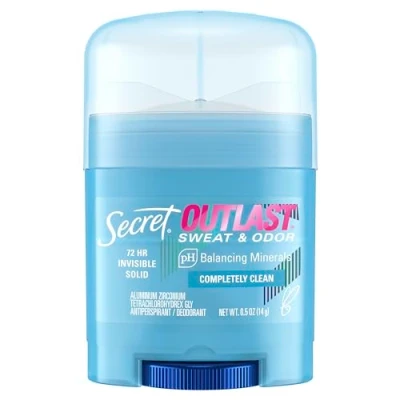 Afbeelding van Secret Outlast Invisible Solid Completely Clean Effectieve Antitranspirant 48 uur bescherming tegen ongewenste zweetgeurtjes Travel 14g