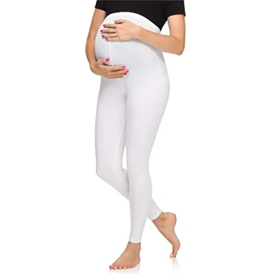 Afbeelding van Merry Style MS MS10 297 LE 2Pack Dames Zwangerschapsleggings Leggings Sport Vrijetijdsbroek Lang Viscose Sporbroek Yogabroek Wit XL