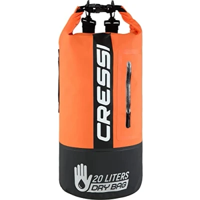 Afbeelding van Cressi Unisex Dry Bag Premium 20LT bicolor rugzak voor sportieve activiteiten, zwart/oranje 20 LT