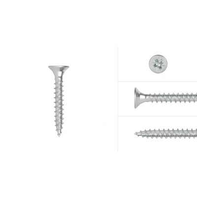 Afbeelding van Wovar Spaanplaatschroeven Verzinkt 4.5 x 30 mm Pozidrive Voldraad 200 stuks