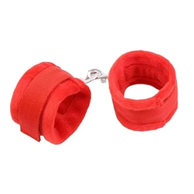 Afbeelding van INTOYOU BDSM LINE Handcuffs With Velcro Long Fur Red