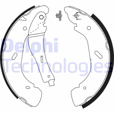 Afbeelding van DELPHI LS1914 Remschoenen 280 65 FORD: Transit Mk5 Van