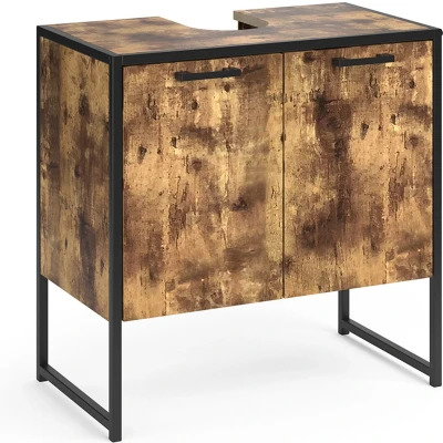 Afbeelding van Vicco Wastafelonderkast Fyrk, Antiek hout/Zwart, 60 x cm