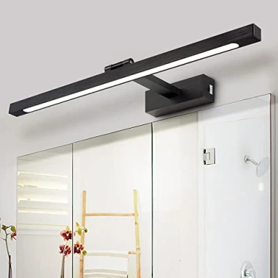 Afbeelding van MantoLite Led kleurtemperatuur, verstelbaar, wandlamp voor schilderijen en vitrines, 60 cm, 12 W, zwart, geborsteld, leeslampen, ijdelheidsspiegel, verlichting, wandlampen, 3000 K/4500 K/6000 K