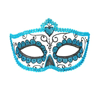 Afbeelding van WIDMANN Rood glittermasker Día de los muertos