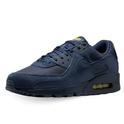Afbeelding van Nike Sportswear AIR MAX 90 Sneakers laag, Heren, Maat: 47.5, Obsidian/obsidian lightening Kunststof/textiel/leer