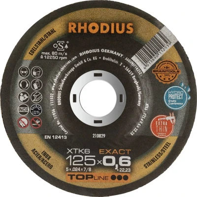 Afbeelding van Rhodius XTK6 EXACT BOX 211302 Doorslijpschijf gebogen 125 mm 10 stuk(s)