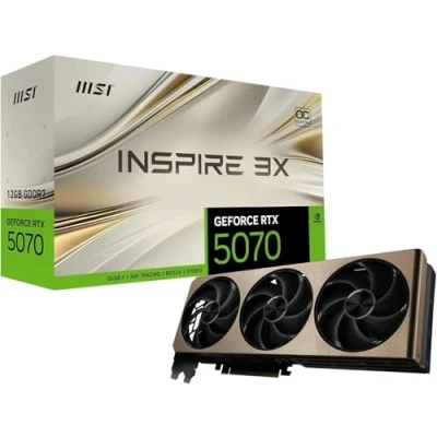 Afbeelding van MSI GeForce RTX 5070 12G INSPIRE 3x OC Videokaart 12GB GDDR7 PCIe 5.0 1x HDMI, DisplayPort