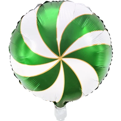 Afbeelding van Partydeco Folieballon Snoepje Wit Groen 35 cm