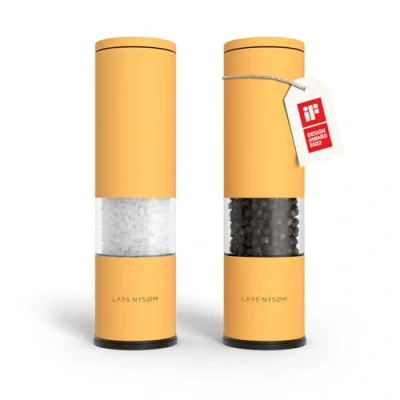 Afbeelding van LARS NYSØM &#039;Lagom&#039; Peper en zoutmolen set Verstelbare maalgraad Roestvrijstaal Spicy Mustard