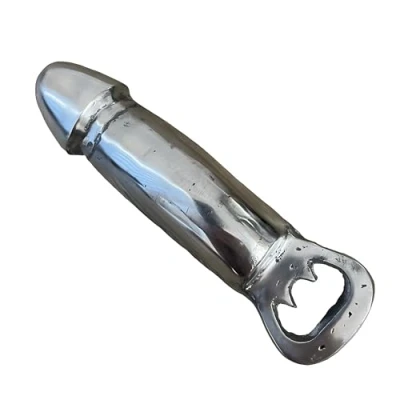 Afbeelding van Handgemaakte flesopener, grappige feestflesopener, geschenkflesopener, metalen flesopener (zilver, 15,2 cm)