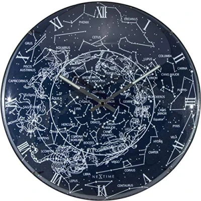 Afbeelding van Nextime Ne 3165 Wandklok Dia. 35 Cm, Bol Glas, &#039;Milky Way Dome&#039;