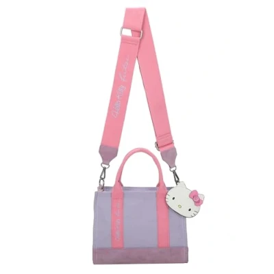 Afbeelding van Fritzi aus Preußen Schoudertas Handtas Izzy09 Canvas Hello Kitty Shopper Lilac Cat Paars