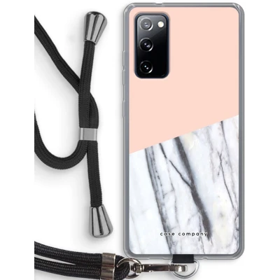 Afbeelding van Case Company® hoesje met Koord geschikt voor Samsung Galaxy S20 FE / 5G A touch of peach Telefoonhoesje Zwart Bescherming aan alle Kanten en Over de Schermrand
