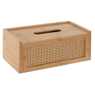 Afbeelding van Doos voor doekjes Home ESPRIT Bamboe Rotan 25 x 13 10 cm