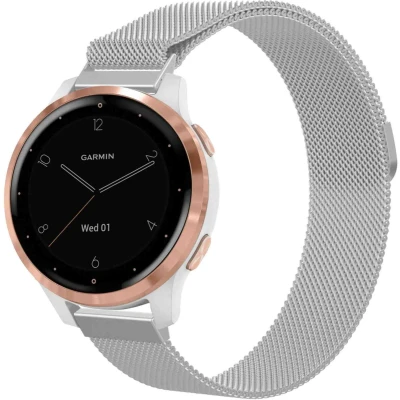 Afbeelding van iMoshion Milanees magnetisch 18 mm bandje Geschikt voor Garmin Vivoactive 4s / 3s Venu 2s Vivomove Fossil Gen 6 5e Zilver