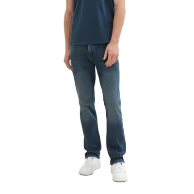 Image de TOM TAILOR Jean Marvin Straight pour homme avec stretch, 10282 Dark Stone Wash Denim, 31W / 32L