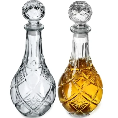 Afbeelding van KADAX Elegante whiskykaraf voor heren, klassieke wijnkaraf met uniek design, whiskyfles als cadeau (0,8 l, 2 stuks)