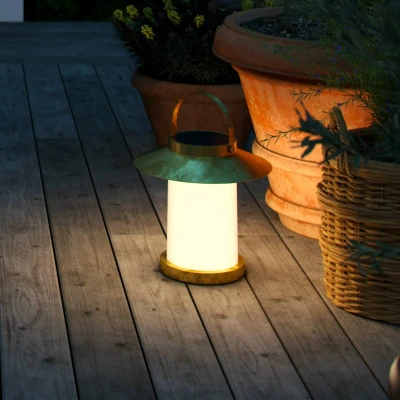 Afbeelding van Temple To Go lamp op zonne energie, messing, hoogte 30 cm