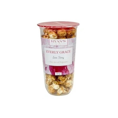 Afbeelding van Everly Grace Popcorn 60 g Love Story van Ryan&#039;s Specialties in praktische popcornbeker, gemaakt Duitsland