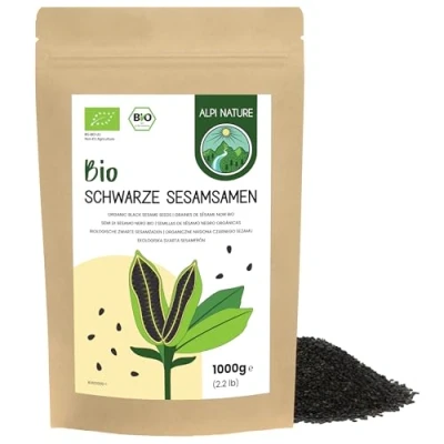 Image de Alpi Nature Graines de Sesame Noir Bio 1kg, pour la Cuisine et Pâtisserie