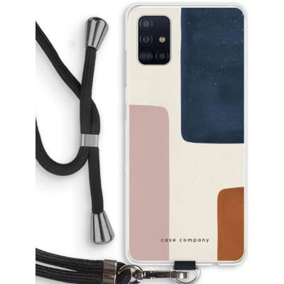 Afbeelding van hoesje met Koord geschikt voor Samsung Galaxy A51 4G Geo #5 Telefoonhoesje Zwart Bescherming aan alle Kanten en Over de Schermrand