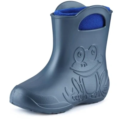 Afbeelding van Ladeheid LA CA FrogWinter Kinder Regenlaarzen Rubber met Binnenschoen EVA Wasbare Metallic blauw/Navy blauw 2 22/23