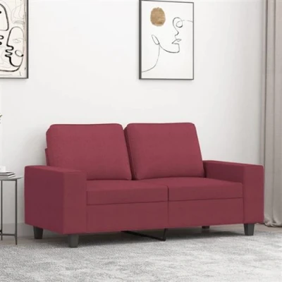 Afbeelding van Tweezitsbank 120 cm stof wijnrood