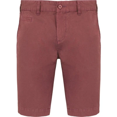 Afbeelding van Kariban Herenbermuda met verwassen look K752 Washed Marsala
