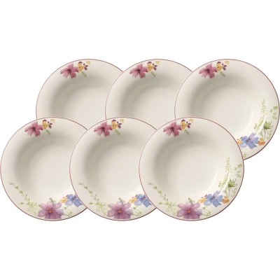 Afbeelding van Villeroy &amp; Boch Mariefleur Basic soepborden, porselein, 25 x 9,20 cm, wit, 6 stuks