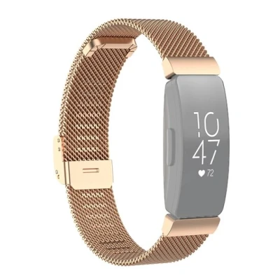 Afbeelding van Fitbit Inspire Milanese bandje met gesp Maat: Large Champagne Goud