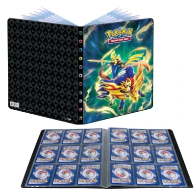 Afbeelding van Ultra PRO Pokemon zwaard en schild portemonnee 9 zakken Zacian gekroond Zamazenta schild, beschermt bewaart tot 360 Pokémon verzamelkaarten in standaardformaat,