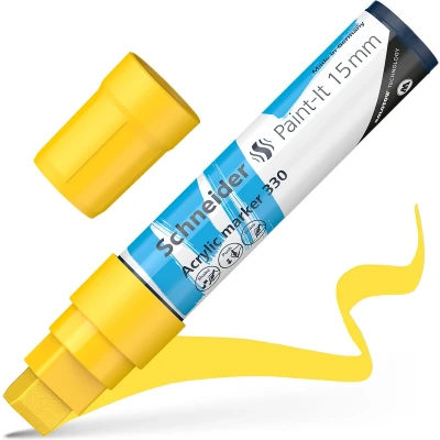 Afbeelding van Schneider acrylmarker Paint it 330 15mm geel S 120305