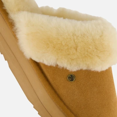 Afbeelding van Warmbat Australia Pantoffels, Dames, Maat: 36, Brown Veloursleer