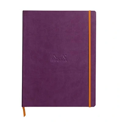 Afbeelding van RHODIA 117710C Notitieboek, zacht, paars, A4+, gelinieerd, 160 pagina&#039;s afneembaar, lichtbruin papier, 90 g/m², bladwijzer, elastische sluiting, omslag van kunstleer, collectie Rhodiarama