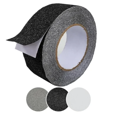 Afbeelding van ANRO Zelfklevende antisliptape Voor traptreden PVC binnen en buiten Zwart 5 cm x 10 m