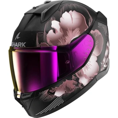 Afbeelding van Shark D Skwal 3 Mayfer Integraalhelm mat zwart/goud/paars