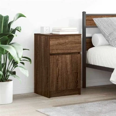 Image de vidaXL Tables de chevet 2 pcs chêne marron 39x35x65 cm bois ingénierie861332