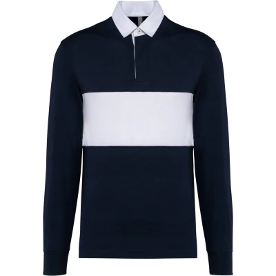 Afbeelding van PROACT Rugbypolo met lange mouwen PA429 Navy / White