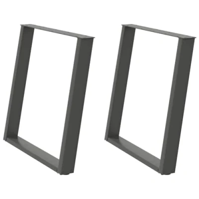 Afbeelding van vidaXL Eettafelpoten 2 st U vormig 80x(72 73) cm staal antraciet