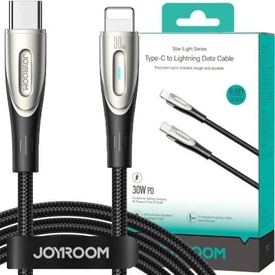 Afbeelding van Joyroom Star Light Series SA27 CL3 USB C/Lightning 30W 1,2m kabel zwart