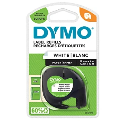 Afbeelding van Dymo 91200 (S0721510) Tape Zwart op wit (12 mm)